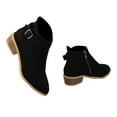 thumbnail image 1 of Tuphregyow Women's Suede Lace Up Ankle Boots with Hidden Flat Base Comfortable Flat Base Booties Black 37, 1 of 8