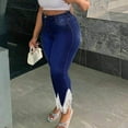 thumbnail image 1 of Tuphregyow Women's Tassel Denim Jeans Breathable Solid Trendy Straight Leg Opening Casual Jeans Pants High Waist Button with Pockets Leisure Lightweight Relaxed New Style Dark Blue XL, 1 of 6