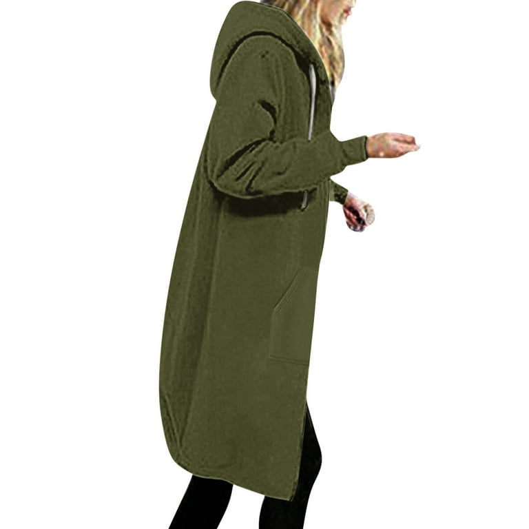 Tuphregyow Women's Thicken Fleece Knit Overcoat Clearance