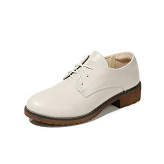 Tuphregyow Women's Traditional Brogue Oxford Shoes: Elegant Lace Up Style for Business, Formal Wear, and Office Comfort , Classic Design, Perfect Gift for Outdoor and Office Wear White 36