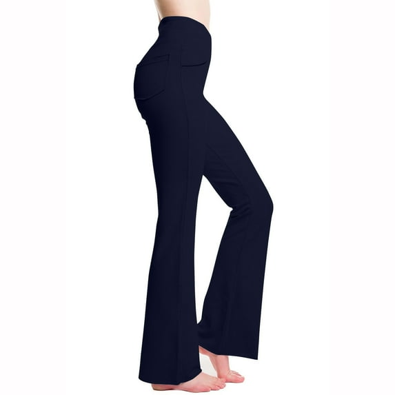 Tuphregyow Women's Wide Leg Yoga Pants with Stretch Waist and Pockets, Trendy Casual Lounge Wear for Gym and Outdoor Activities Navy XXXXL