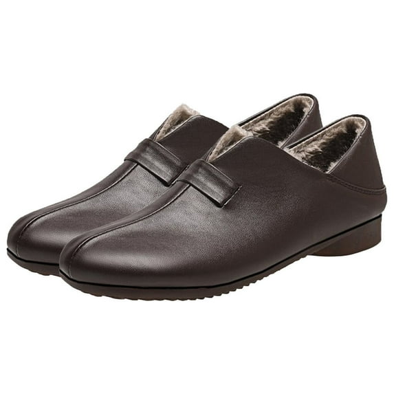 Tuphregyow Women's Winter Flat Shoes Soft Soled, Waterproof, Comfortable Middle Aged and Elderly Shoes, Ideal Gift for Outdoor and Office Wear, Classic and Lightweight Brown 40