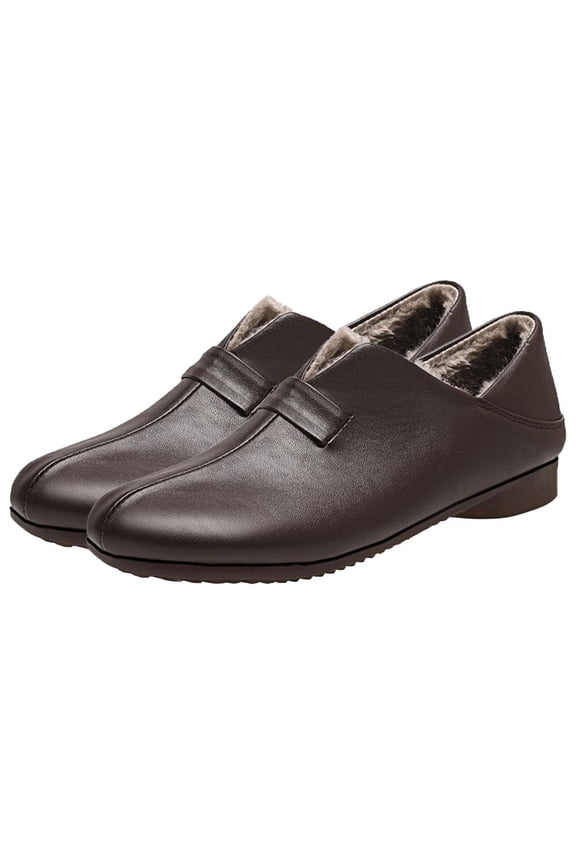 Women's Winter Flat Shoes Soft Soled, Waterproof, Comfortable Middle Aged and Elderly Shoes, Ideal Gift for Outdoor and Office Wear, Classic and Lightweight Brown 36