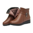 thumbnail image 1 of Tuphregyow Women's Winter Snow Boots Warm Lined Ankle Booties Waterproof Slip On Outdoor Shoes with Anti Slip Sole Brown 36, 1 of 7