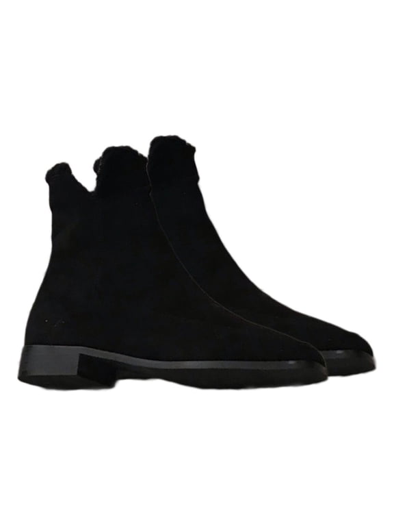 Women's Winter Snow Boots with Low Heel, Padded Cotton Lining, and Zipper Closure Snow Boots Women's Shoes Black 38