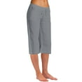 thumbnail image 1 of Tuphregyow Womens Cotton Linen Wide Leg Pant High Waist Drawstring Pant Comfy Quick Dry Capris Workout Knee Length Pants With Pockets Solid Gray XXXXXL, 1 of 8