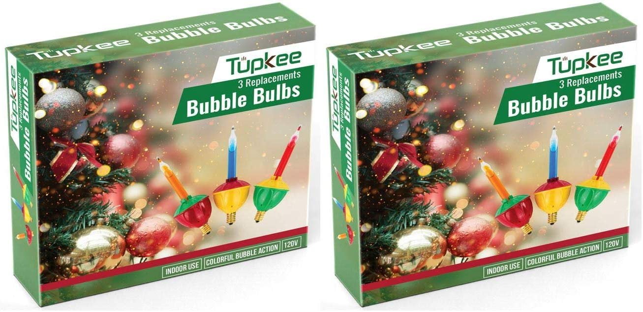 Tupkee Christmas Replacement Bubble Lights 3 MultiColor Light Bulbs