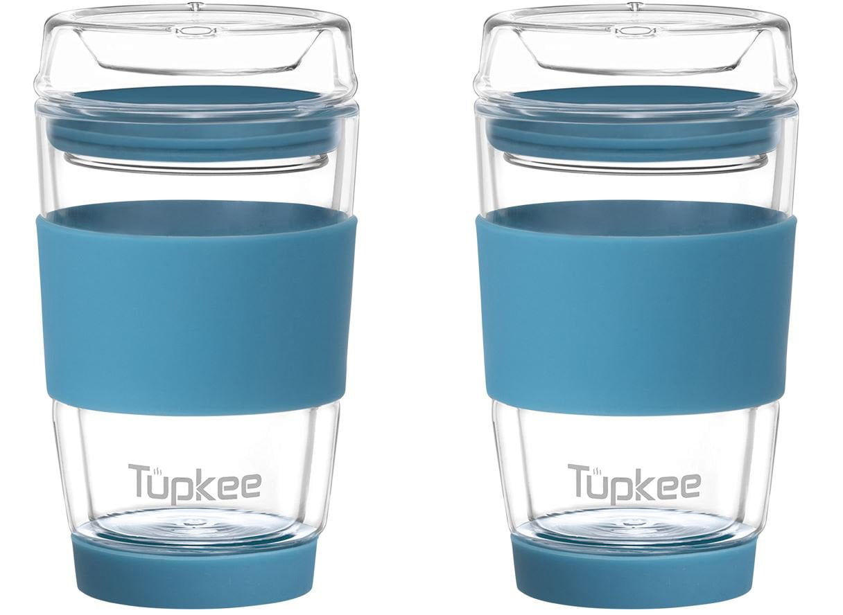 Tupkee Double Wall Glass Tumbler - 8-Ounce, All Glass Reusable