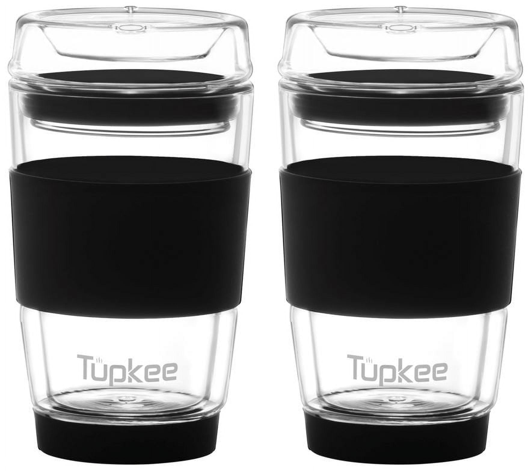 Tupkee Double Wall Glass Tumbler - Insulated Tea/Coffee Mug & Lid, Hand  Blown Glass Offer 