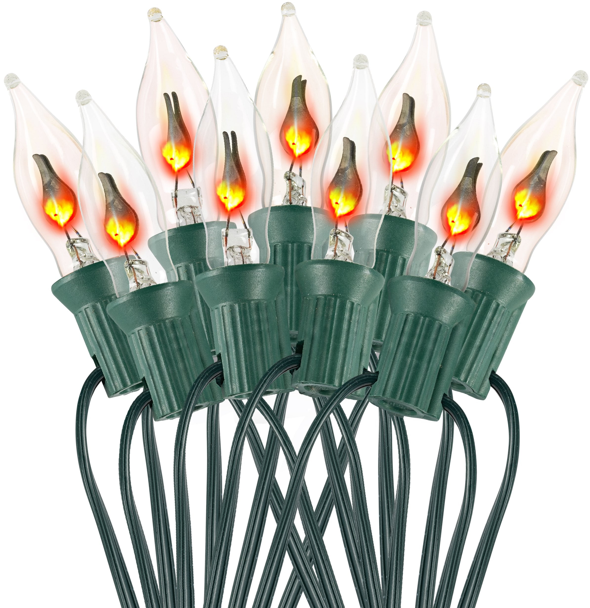 Tupkee Flickering Flame Bulbs String Set 10 Light Bulb C7 1W with ...