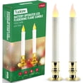 thumbnail image 1 of Tupkee Flickering LED Window Candles Set of 2 Battery-Operated Flameless Christmas Candles with Flickering Flame & Timer for Holiday Window & Home Decoration, 1 of 7