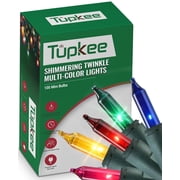 Christmas Random Shimmering Twinkle Lights - 12 of 100 Lights Twinkle, Indoor Outdoor, 20.5 Feet Light String, 100 Multi-Color Bulbs - Christmas Tree Holiday Decor Sparkling Twinkling Christmas Light
