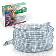 Tupkee LED Rope Light Cool-White - 24 Feet 7.3 m, for Indoor and Outdoor use - 10MM Diameter - 144 LED Long Life Bulbs Decorative Rope Tube Lights