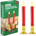 thumbnail image 1 of Tupkee Red LED Window Candles Set of 2 Battery-Operated Flameless Christmas Candles with Flickering Flame & Timer for Holiday Window & Home Home Decoration, 1 of 7