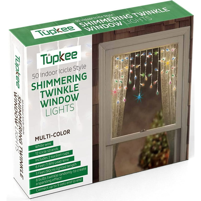 Tupkee Shimmering Twinkle Window Icicle Lights 3 Feet 0.91 m 50