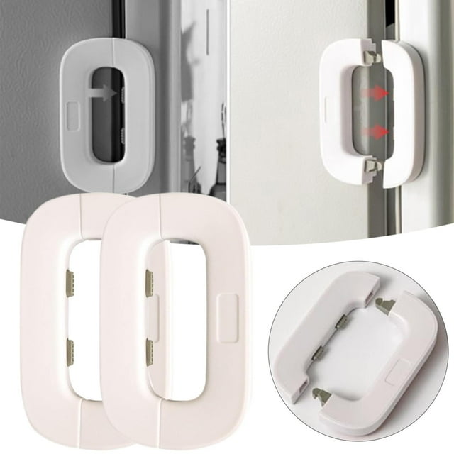 2-Pack Freezer & Refrigerator Door Locks - Self-Adhesive, No-Drilling, 3-Digit Combination Lock For Kids Safety, Black