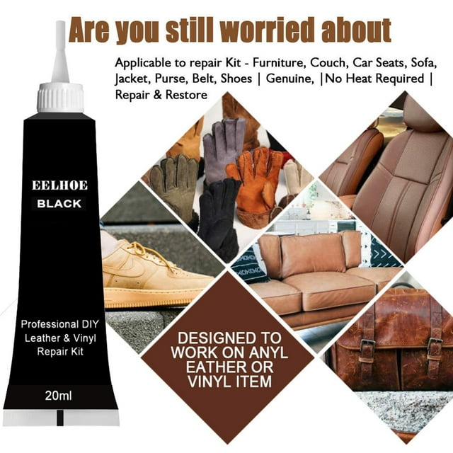 Tuplbcv Black Leather & Vinyl Repair Kit for Couch, Sofa, Car Seats