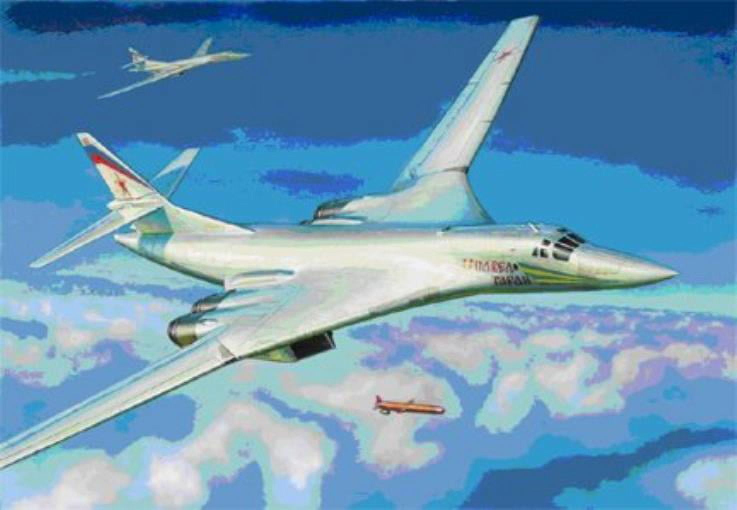 Zvezda Models Tupolev Tu-160 Blackjack Model Kit - 1/144 Scale, 153 Parts, With Decals & Optional Wing Positions