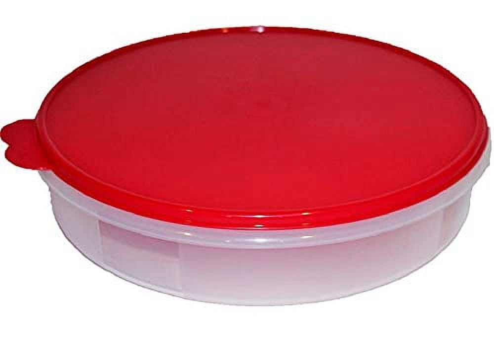 Tupperware 12 Round Pie Keeper. White with Yellow Seal
