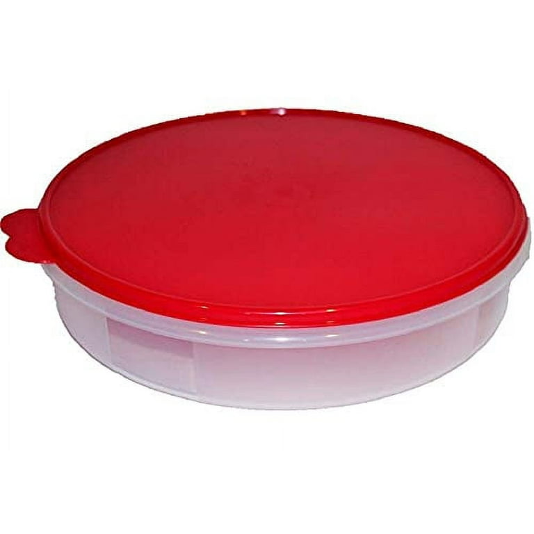 Tupperware 12 Round Pie Keeper Sheer with Red Seal