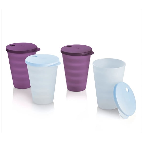Tupperware 16 oz Impressions Tumbler Set with Dripless Straw Seals