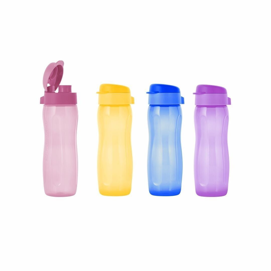 Tupperware 500 ML Aquaslim Multicolor Bottle Set Of 4 - Walmart.com