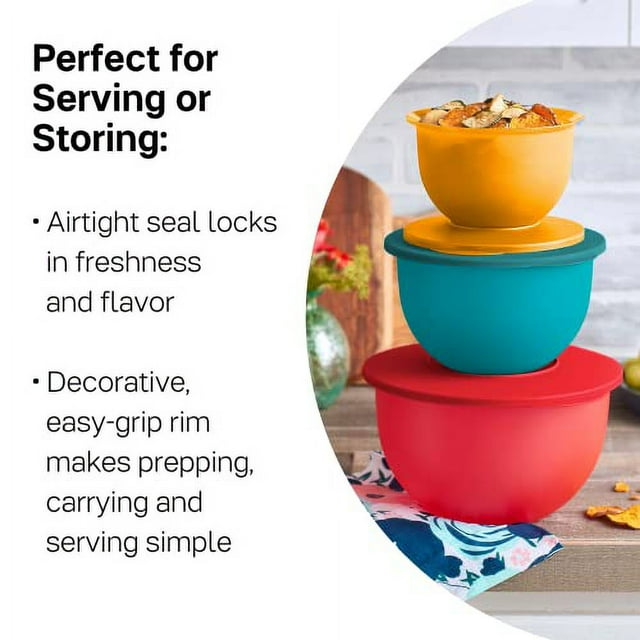 Tupperware Brand Impressions 6Piece Classic Bowl Set (3 Bowls + 3 Lids) Dishwasher Safe & BPA