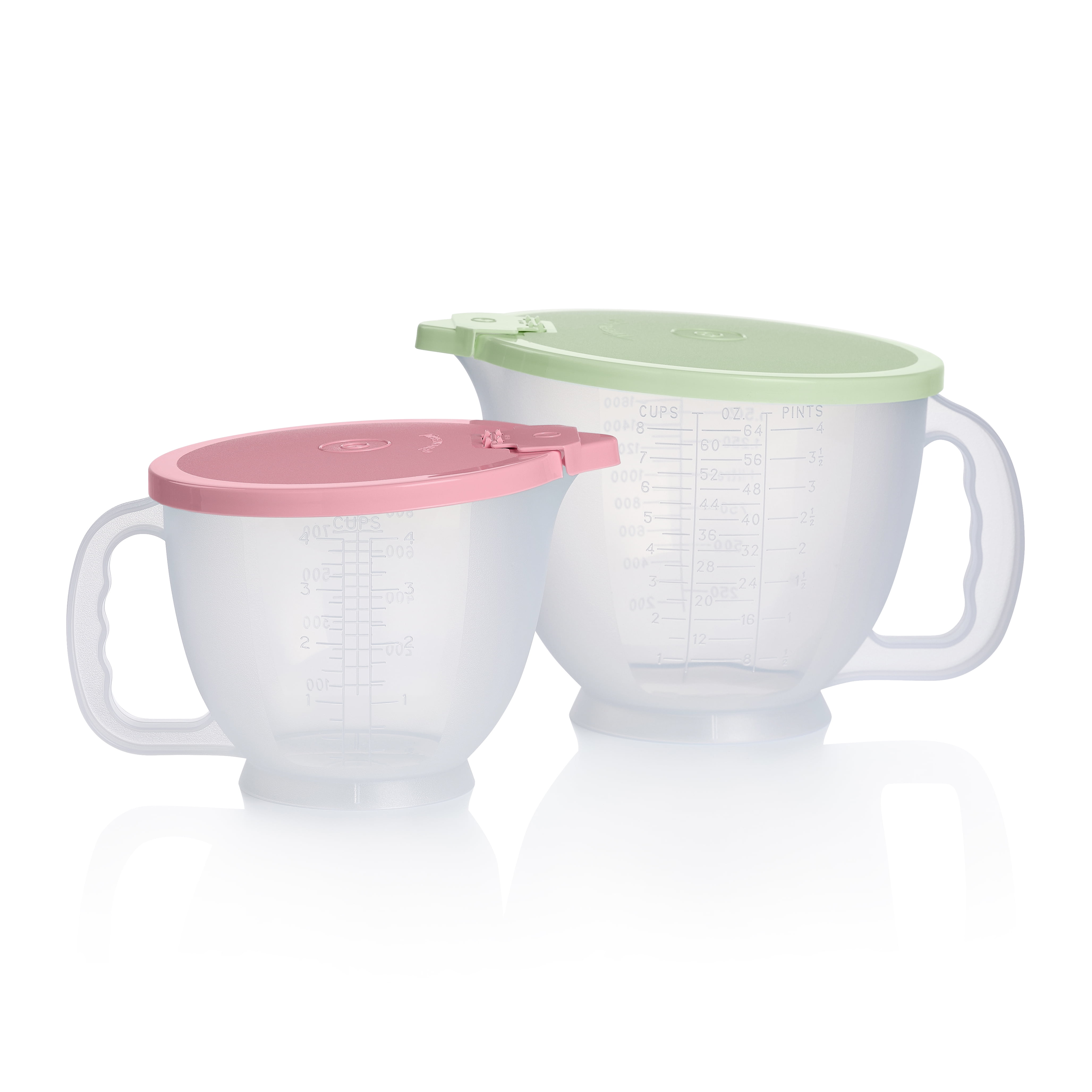 Tupperware Classic Mix-N-Store Plastic Pitcher Set with Lids (2