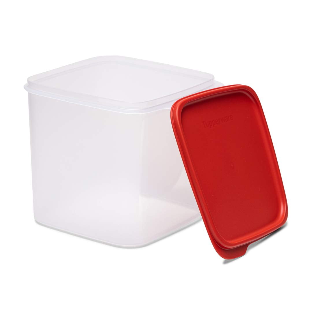 Tupperware Clear With Red Lid Plastic 3.9 Ltr Capacity Dry Food Storage ...