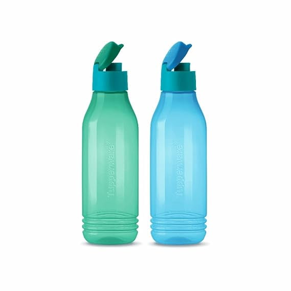 Tupperware ECO SIP Triangular Water Bottles, 750 ml, (Set of 2), Green & Blue