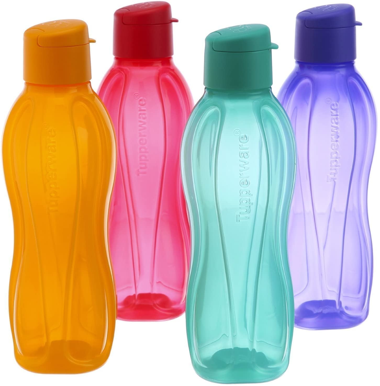 Tupperware Eco Sports Water Bottle Flip Top 1 Ltr 4pcs