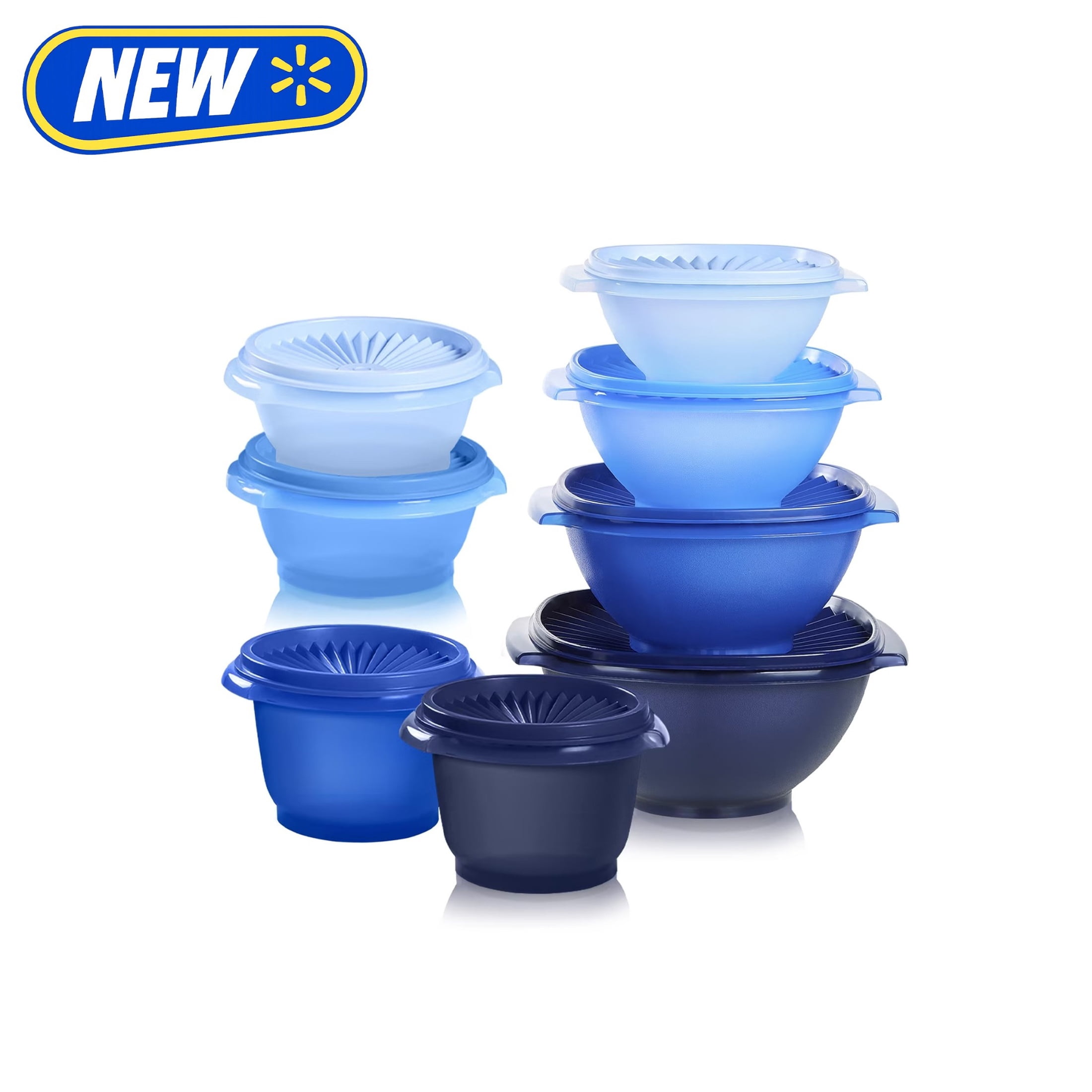 Tupperware Heritage Food Storage Containers with Lids, Blue (36 Count)