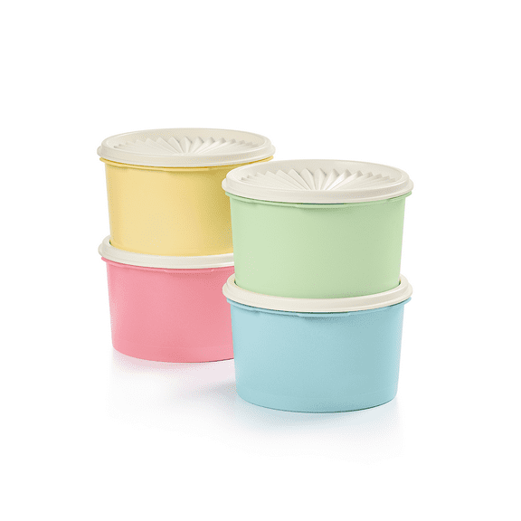 Tupperware Heritage Plastic 3.85-Cup Food Storage Canister Set with Lids (4 Count)