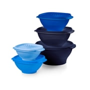 Tupperware Heritage Food Storage Containers with Lids, Blue 10 Count