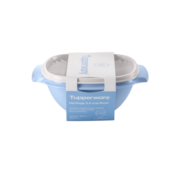 Tupperware Heritage 3.5-Cup Food Storage Bowl with Lid, Blue