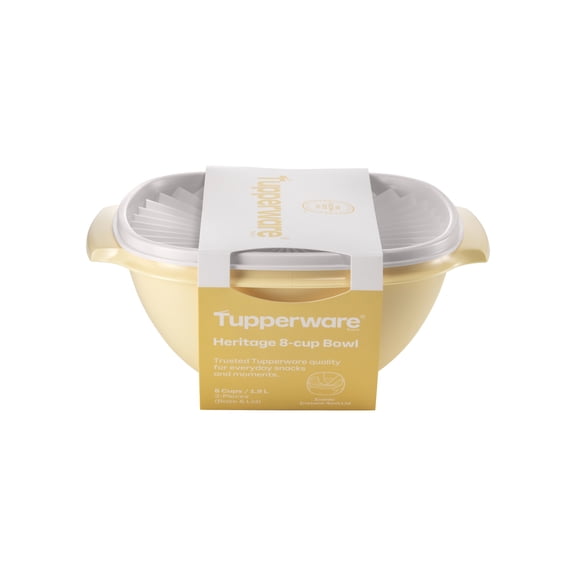 Tupperware Heritage 8-Cup Food Storage Bowl with Lid, Yellow