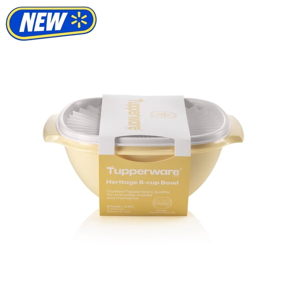 Tupperware Heritage 8-Cup Food Storage Bowl with Lid, Yellow