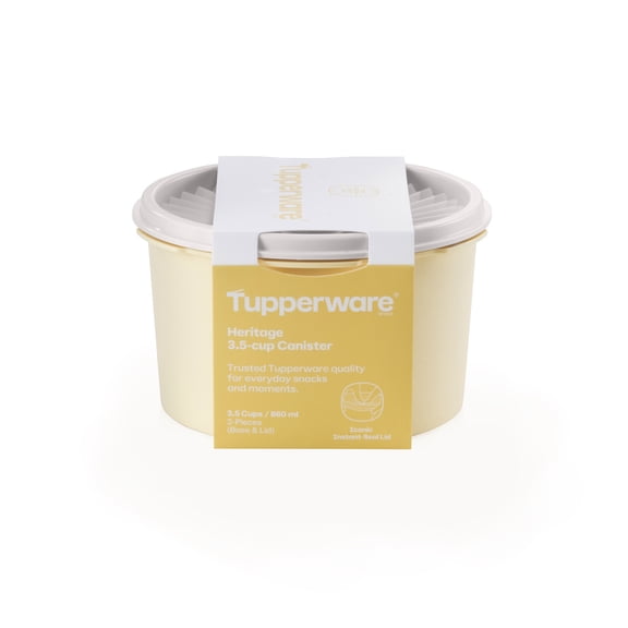 Tupperware Heritage 3.5-Cup Food Storage Canister with Lid, Yellow