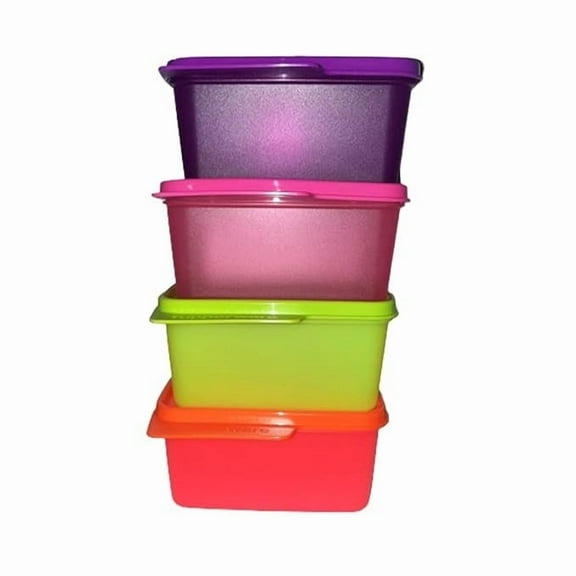 Tupperware . Keep Tab Small 500Ml Capacity- Set Of 4 Pc, Plastic, Blue (color may vary)