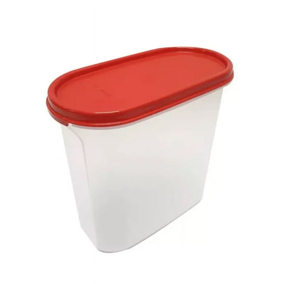 Tupperware Modular Mates Oval Shape Red Seal Dry Storage 1.1 Litre Capacity Containers Box