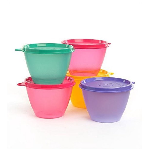 Tupperware Plastic Bowl, 450 ml (Color May Vary) Set of 5