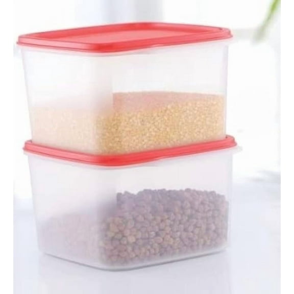Tupperware Plastic Smart Lentils Storer Of 2.5 Litre Capacity Set Of 2 Pc - Clea