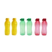 Tupperware Plastic Water Bottle Set, 500ml, 6-Pieces, Multicolor