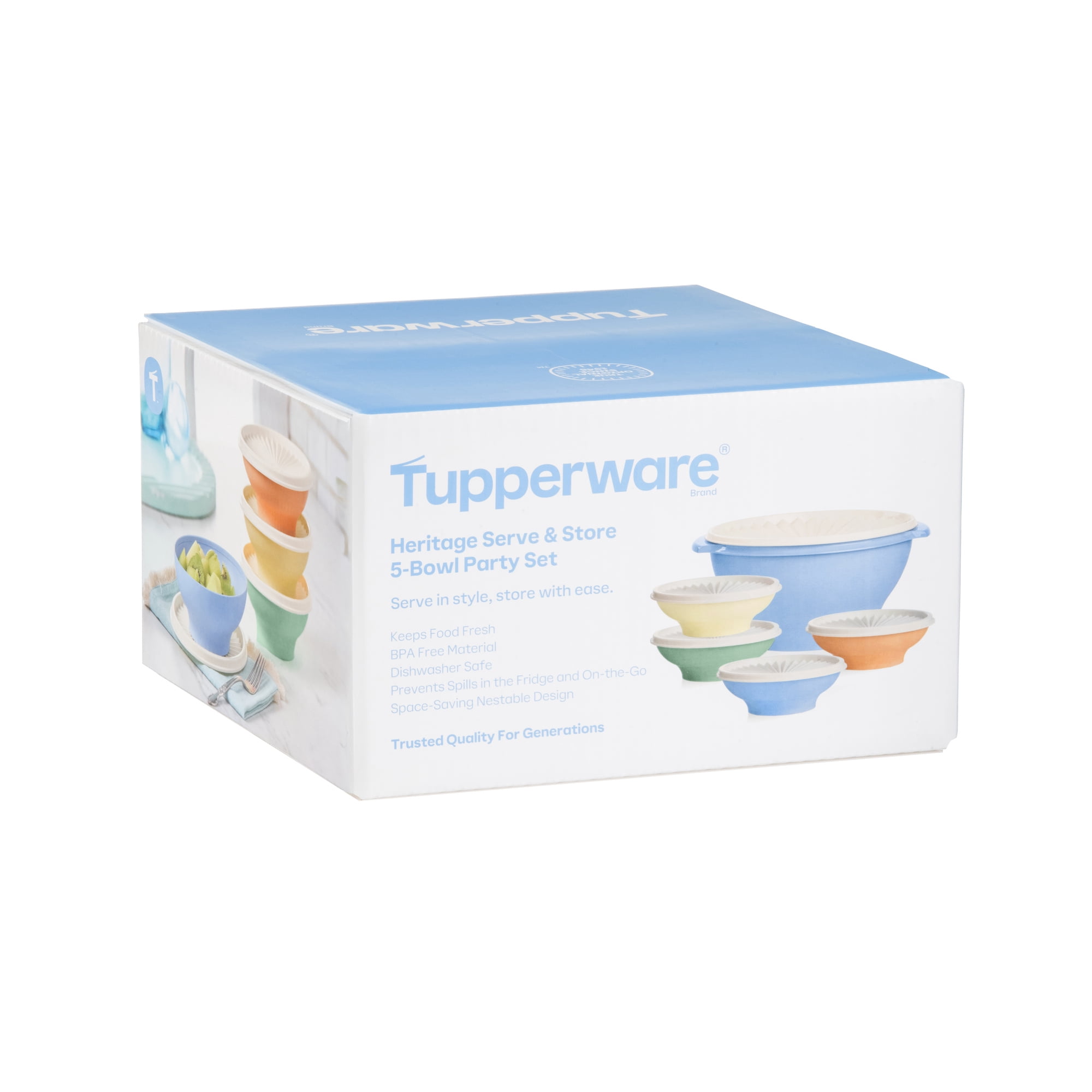 Tupperware Heritage Serve & Store Food Storage Bowls with Lids (5