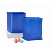 Tupperware Set of 2 Cubix Food Storage Container Blue 1.8 Liter