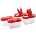 thumbnail image 2 of Tupperware Mini Hourglass Salt & Pepper Shakers - 4 Inch Red Seal Containers 2 of 6