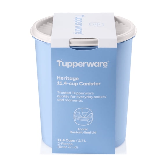 Tupperware Heritage 11.4-Cup Food Storage Canister with Lid, Blue