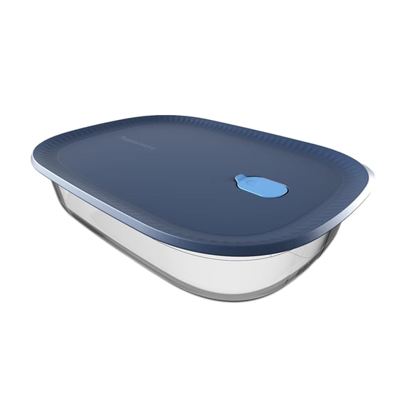 Tupperware Voila XL Rectangular Glass Food Storage Container, 3.2 qt