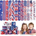 thumbnail image 1 of Tupukom 4th of July Party Favors Slap Bracelets -36PCS Red White and Blue American Flag Patriotic Snap Bracelet Bulk Independence Day Party Supplies Fourth of July Kids Toys Gifts Classroom Prizes, 1 of 7