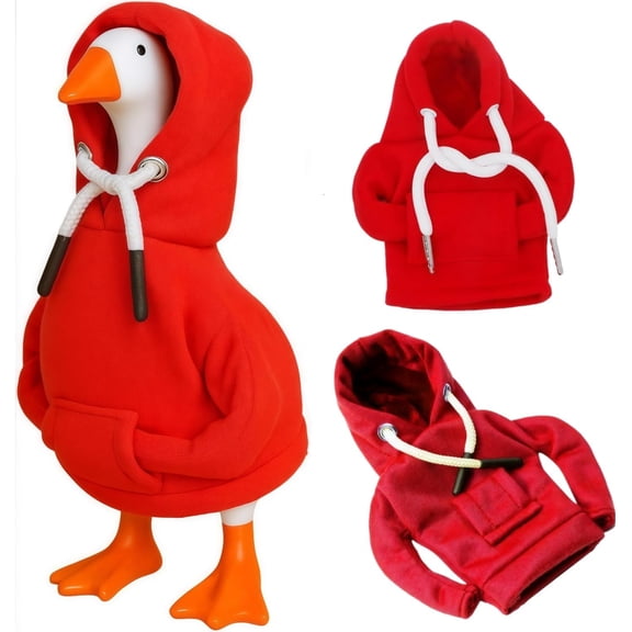 Tupukom Clearance 7 Inch Desk Goose Outfits,Mini Porch Goose Red Hoodies,Tabletop Goose Costume,Magnetic Goose Statue Key Holder Clothes for Table Decoration
